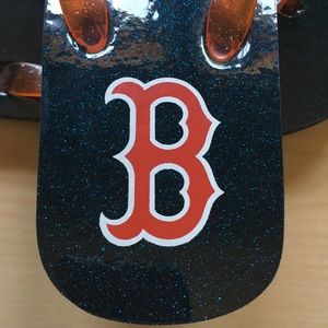 Boston Red Sox Navy Glitter Flip Flops Size 10 1/2